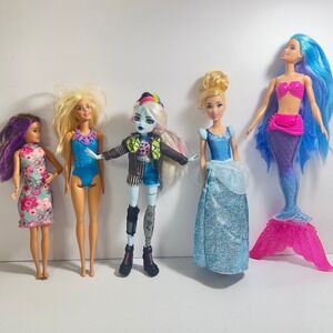 Monster High Barbie Disney Princess Mermaid Doll Lot Bundle